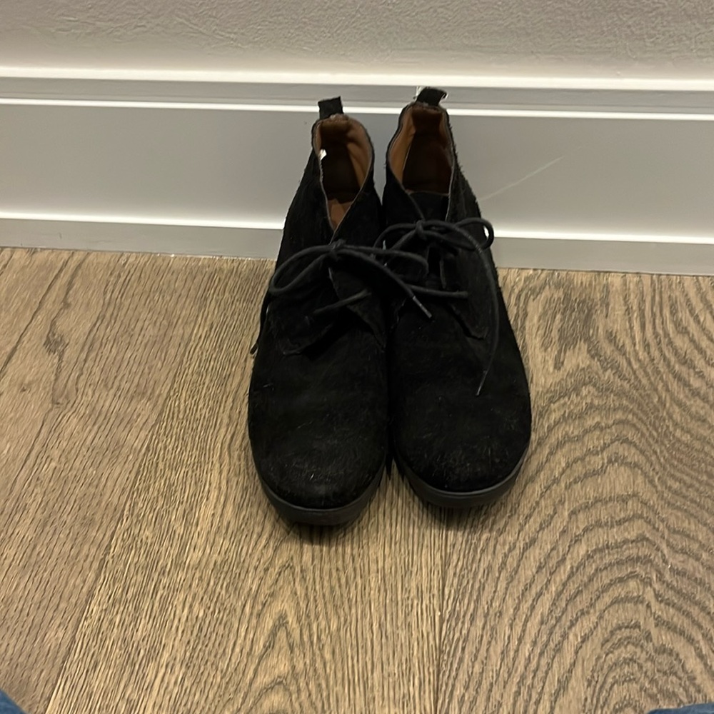 Donald Pliner black side wedge booties.  Size 8M
